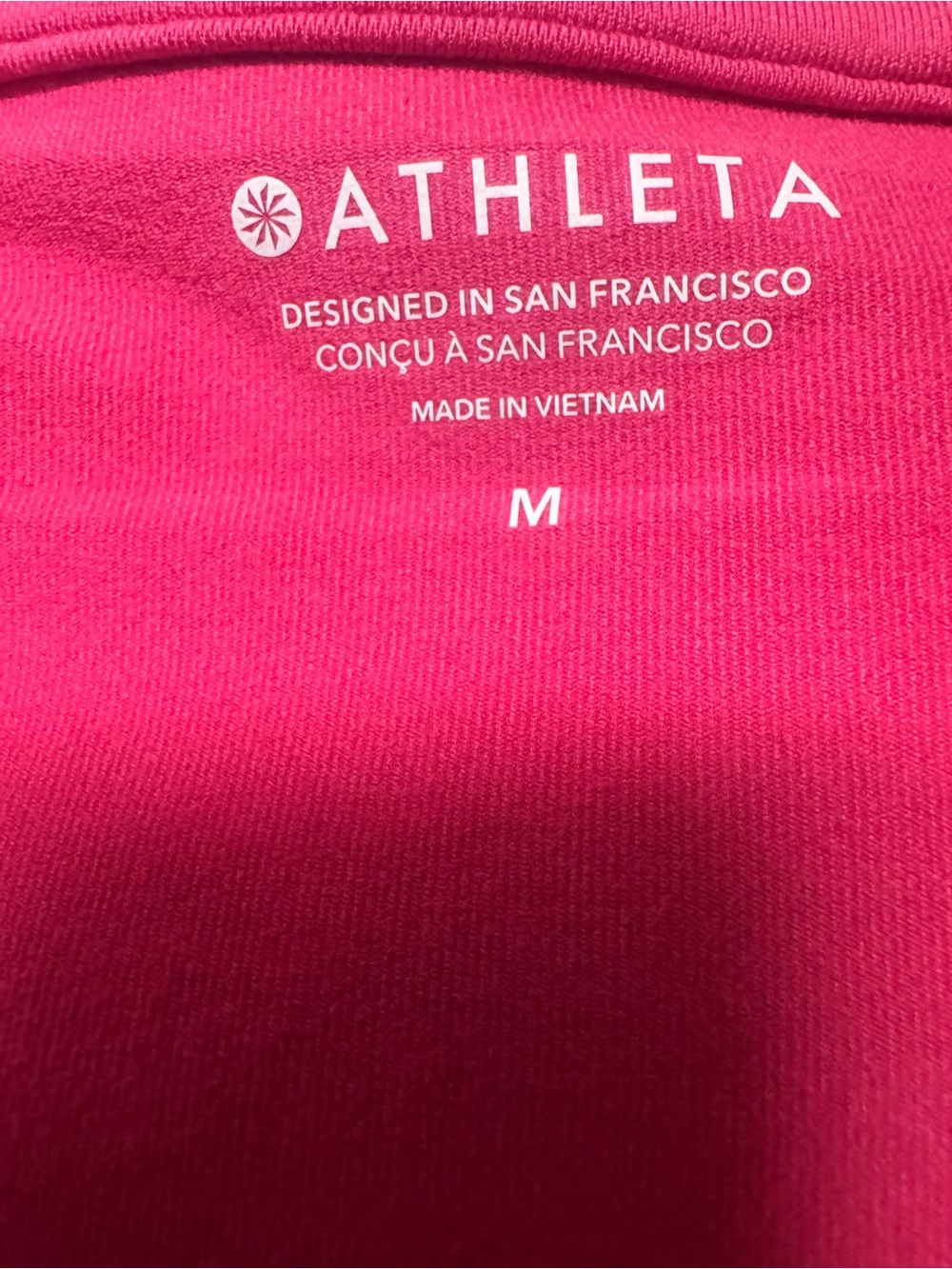 Athleta Shanti PowerVita Long Sleeve Crop Top Pink NWT Medium Thumbholes - Picture 3 of 12
